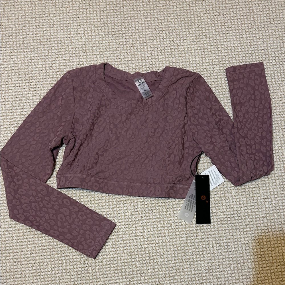Mono B Mauve Leopard Print Crop Top